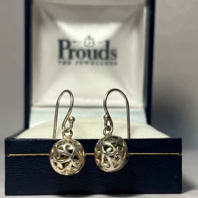 925 Silver Ball Hook Earrings