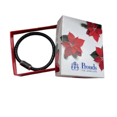 Proud’s The Jewellers Mens Leather Twist with Magnet Clasp Bracelet 