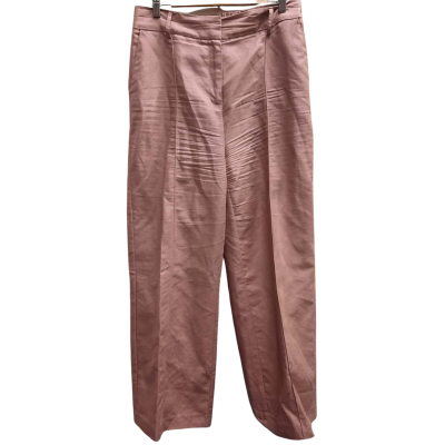 BASQUE Size 12 Wide Leg Pintuck Pant in Dusty Pink