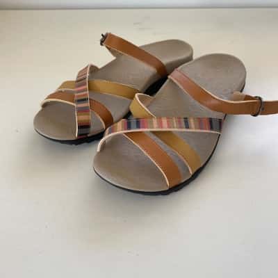 Foot Bio-Tec Beige Brown Sandals  Size 8 