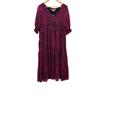 Noni B Womens  Size 14 Short Sleeve Dress  Animal print / Black  / Pink  