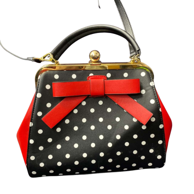 Vera May Womens Handbag Polka Dot. Retro Banned vintage. 30cm wide