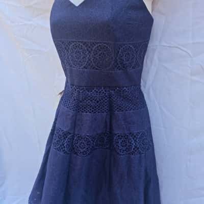 Alannah Hill Womens  Size 10 Strapless Dress Navy Blue 