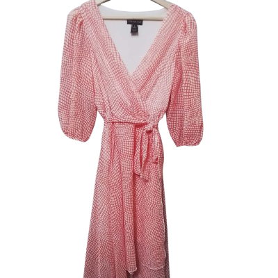  Womens  Size 8 Coral Wrap Dress