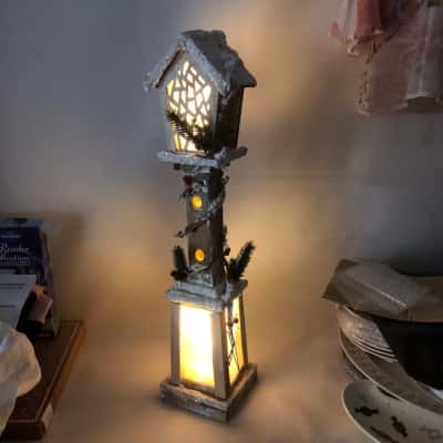 Christmas Tall Wooden Lantern/Light