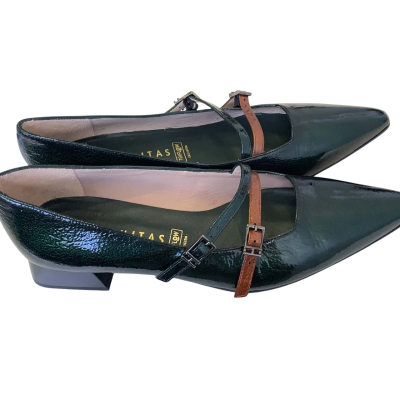 Hispanitas Womens  Size 41 Triflow Gel System Leather Shoes Forest Green 