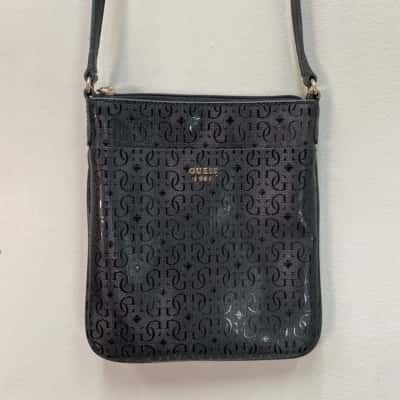 Guess Embossed Womens Cross Body Bag Black  