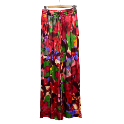 Essential Womens  Size S Wide Leg Pants Green / Pink  