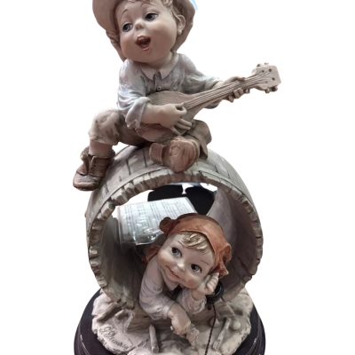 1973 Giuseppe Armani Sculpture: Gulliver's World Barrel Series, Vintage Italian Figurine