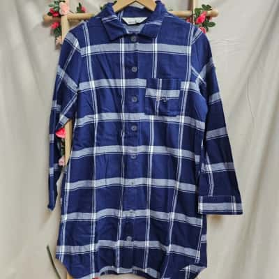 Womens Peter Alexander Blue Shirt Nightie Size S