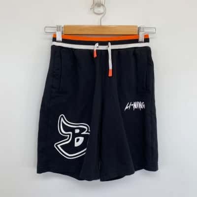  Young Black Orange Knit Sport Shorts Size 12 