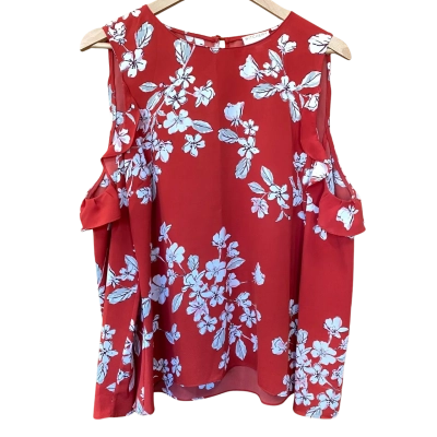 Witchery Red/White Floral Off-Shoulder Top Size 12