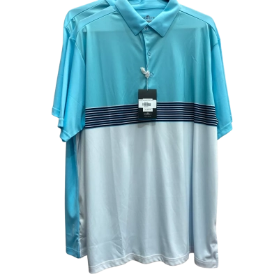 Sporte Mens Size XL Sky Blue & Navy Blue Stripe Polo Shirt