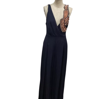 Sass & Bide  Size 10 Sleeveless Jumpsuit with Copper Detail On Shoulder Navy Blue 