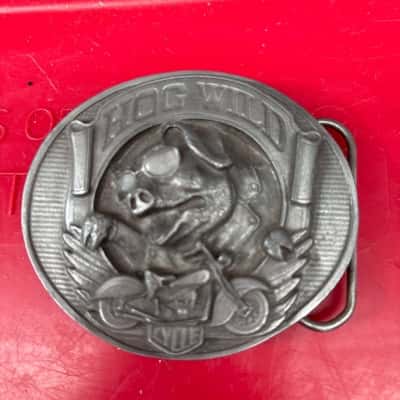 Mens HOG WILD motorbike Belt Buckle  One Size 