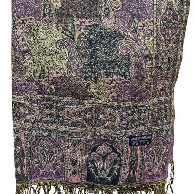 Pashmina Women's Purple & Gold -  One Size Scarf 