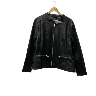 Sara Womens PU Jacket   Size 22 Black  