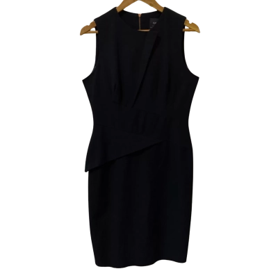 Cue Womens  Size 12 Midi Dress Black  