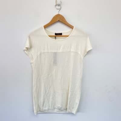 Fields White Short Sleeve T-shirt Top  Size S 