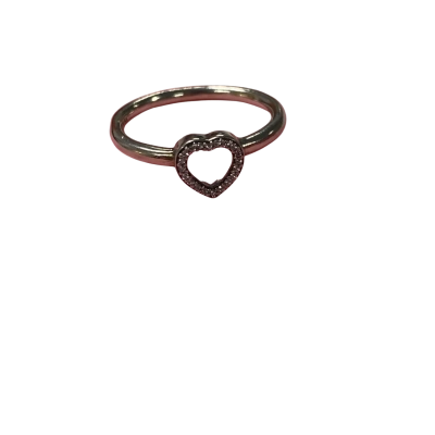 Ss 925 Heart Ring with Clear Stones