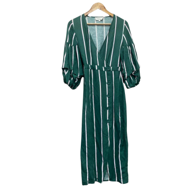 Steele Womens  Size S Linen Blend Wrap Dress Green 