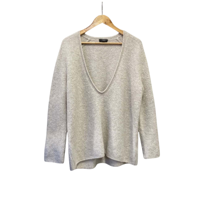 Valacy’s Womens  Size M Cashmere-blend V-Neck Jumper Grey 