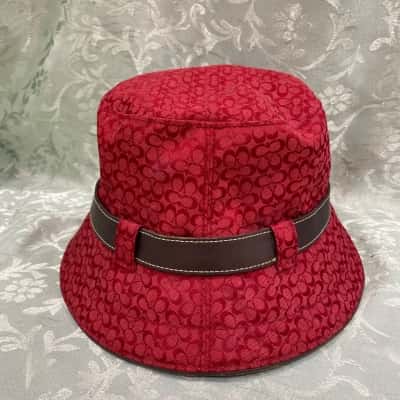 Coach Womens  Size S Bucket Hat Red 