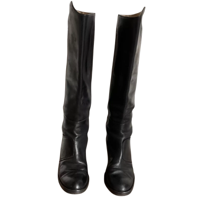 Acne Studios Vintage “Pistol” Ladies  Size 37 Knee High Leather Boots Black  