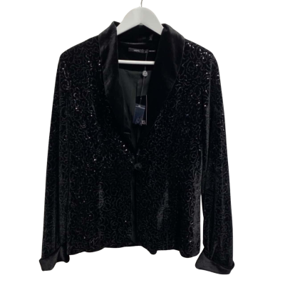 Events Womens  Size M Sequin Blazer Black  