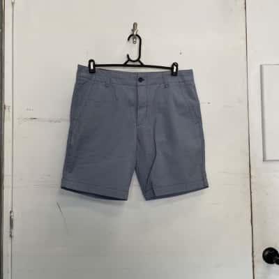 Gazman Mens  Size 36 Tailored Shorts Checked / Navy Blue / White 