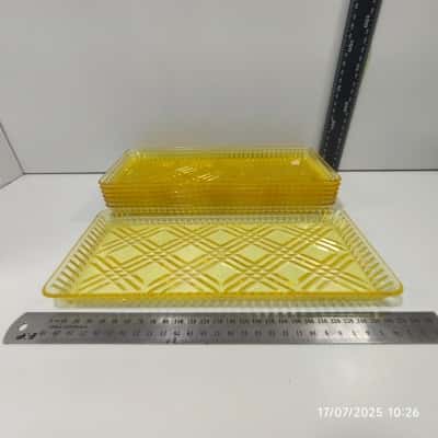 7pcs Plastic Amber Style Serving Platter Trays 