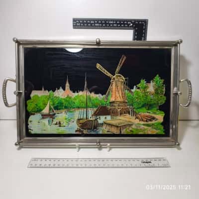 Glass Vintage Serving Tray West Germany 