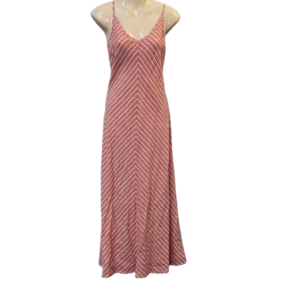 Cotton On Womens Size 10 Maxi/Shoestring Strap Dress Red/Striped/White