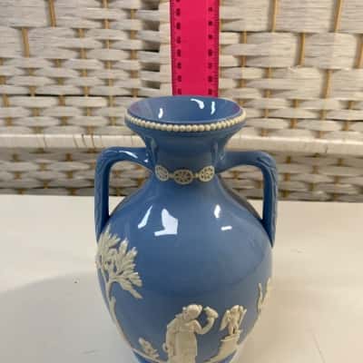 Antique Dudson Brothers Vase • Blue Staffordshire Pottery with Handles