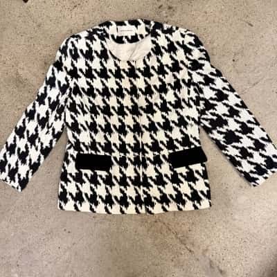 Perri Cutten Womens Suit Jacket Black  / White 