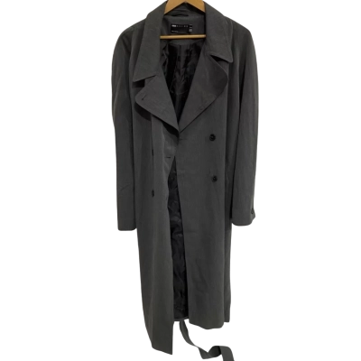 Asos Design Womens Size 24 Trench Coat Grey With Belt