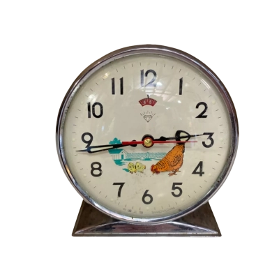 Vintage Diamond Mechanical Chicken Alarm Clock