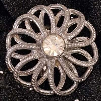   House of Stern Cutwork Brooch Pin Rhinestone 