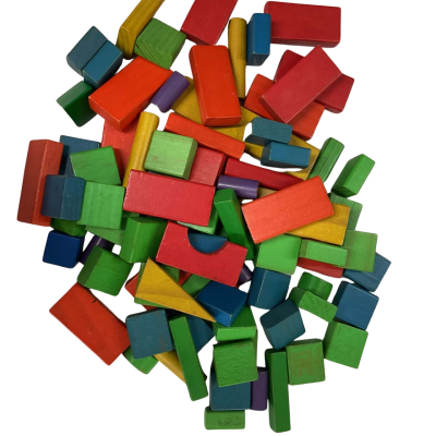 Vintage 1960’s Playskool Duffle Bag of Coloured Blocks