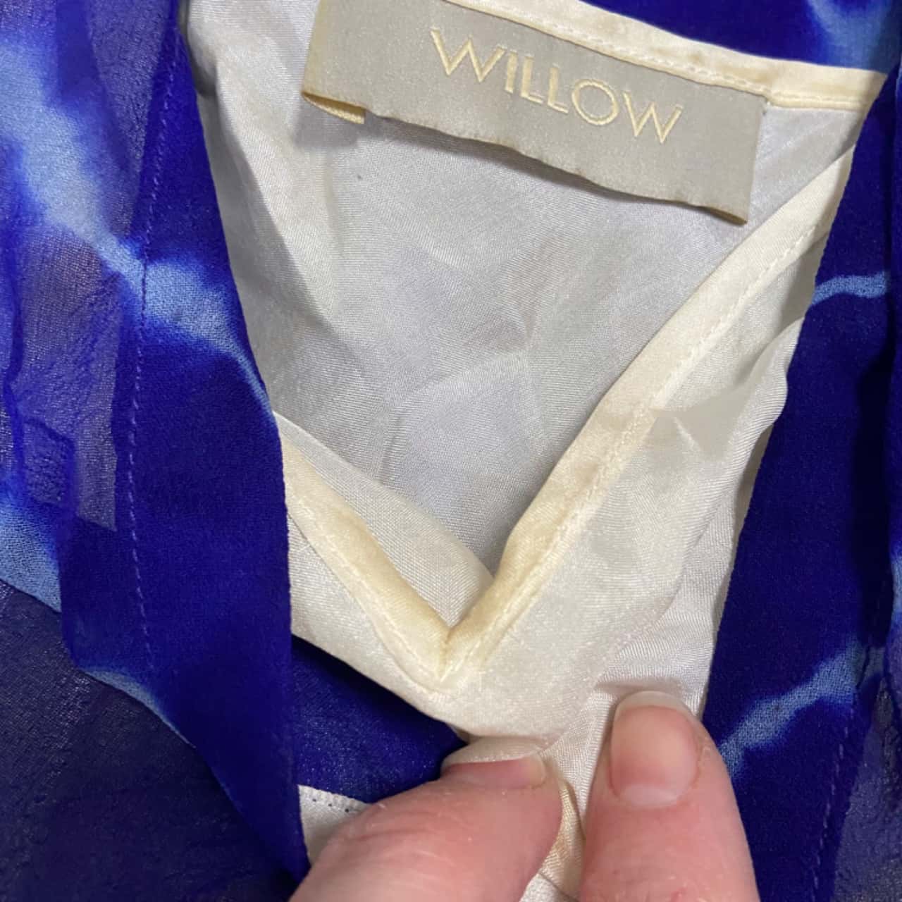 Willow tie Dye Silk dress with slip Womens Size 6 Blue