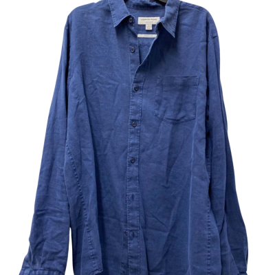 Country Road Womens Long Sleeve Shirt Blue - Size S 100% Linen