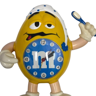 M&Ms Yellow “Peanut” Character Alarm Clock. C.1990