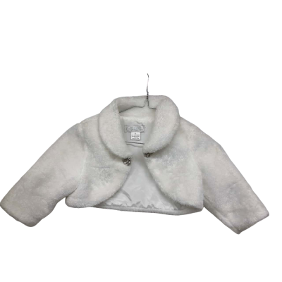 Ollies Place Kids  Size 6 Bolero Jacket Faux Fur Ivory