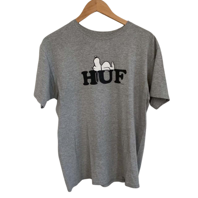 Huf Peanuts Mens  Size M Printed Shirt / Short Sleeve Shirt Grey 