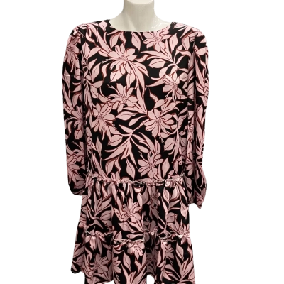 Atmos&Here Womens  Size 8 Long Sleeve Dress Black  / Pink  