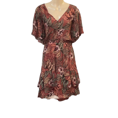 Witchery Womens  Size 10 Floral Dress / Mini Dress / Short Sleeve Dress  Floral / Pink  