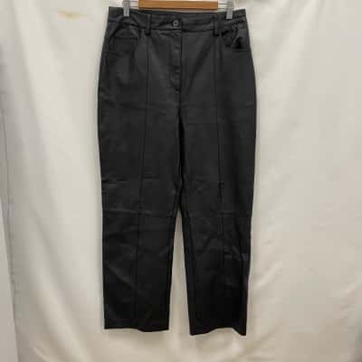 Glassons Women's Faux Leather Pants Size 12 Black  