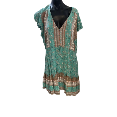 New u Collection Womens  Size 16 Babydoll Dress Floral / Green 