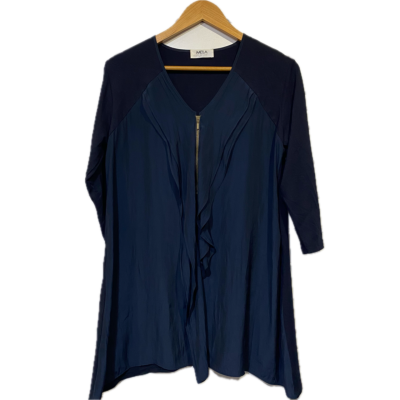 Mela Purdie Womens Top Size 10 Navy Blue 