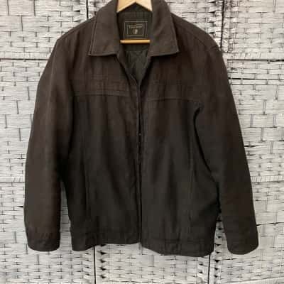 Enrico Rossi Mens  Size L Front Zipper Black Jacket
